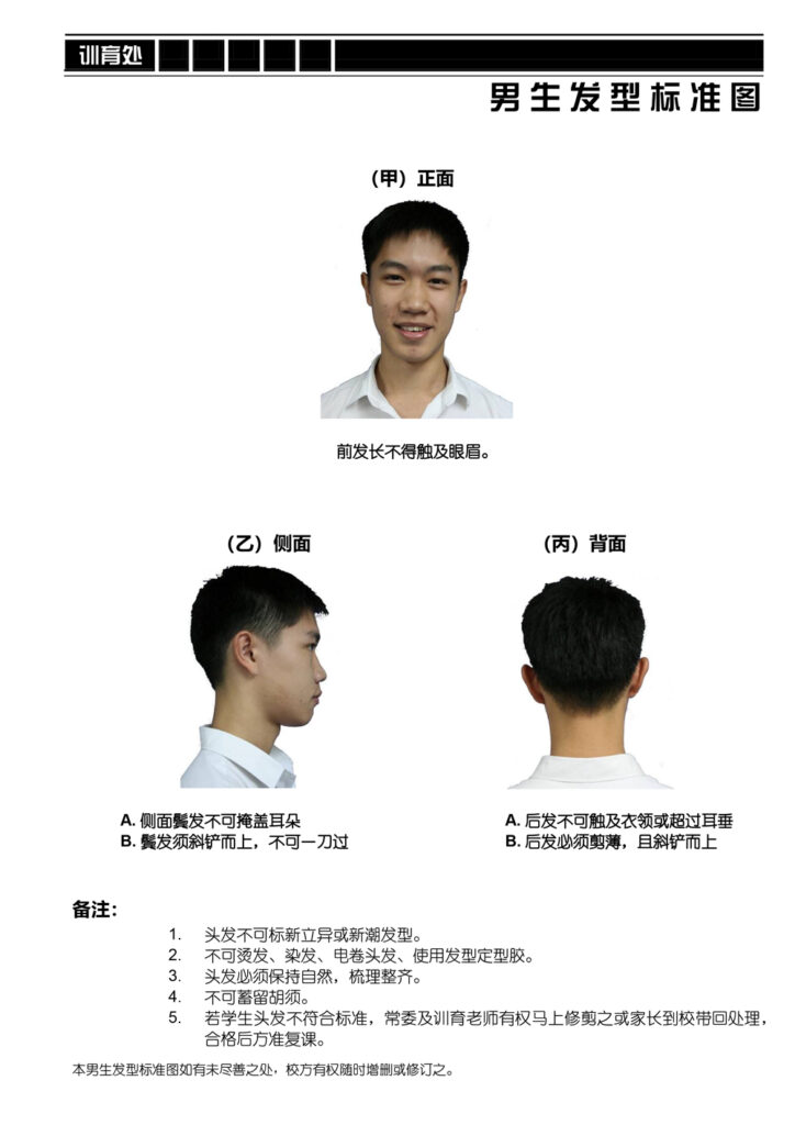 男生发型标准图